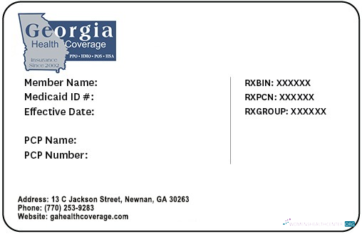 Download Georgia health insurance card Photoshop template